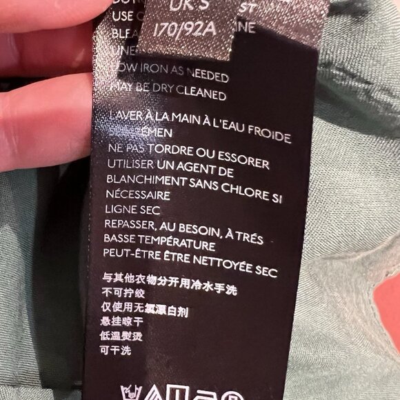 Anthropologie Women's Pleated Floral Dress Small Size Belted Green Colorful - Picture 13 of 13